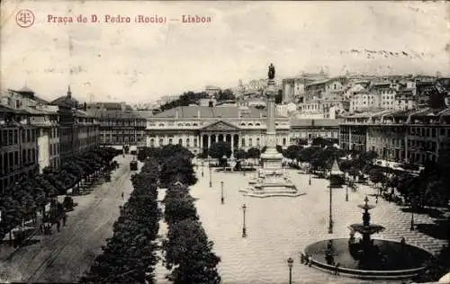 Ak Lisboa Lissabon Portugal, Praca de D. Pedro, Rocio