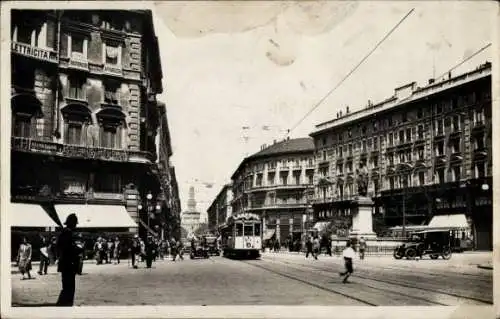 Ak Milano Lombardia, Piazza Cordusio e Via Dante