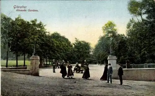 Ak Gibraltar, Alameda-Gärten