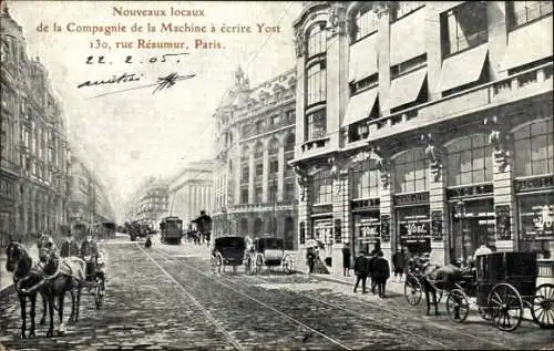 Ak Paris II., Neue Räumlichkeiten der Compagnie de la Machine a ecrire Yost, 130 Rue Reaumur