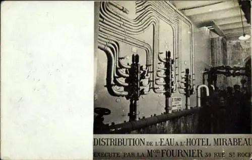 Ak Paris, Wasserverteilung im Hotel Mirabeau, 39 Rue Saint Roch