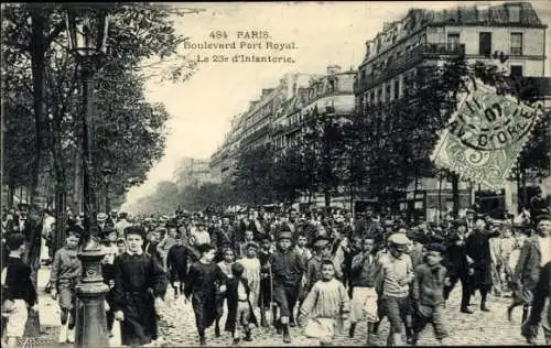 Ak Paris V, Boulevard Port Royal, Die 23. Infanterie