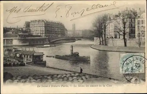 Ak Paris IV., Die Seine stromaufwärts der Cite