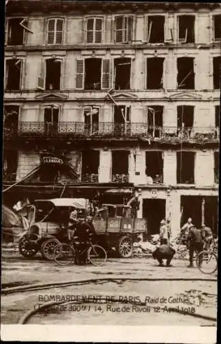 Ak Paris IV, Bombardierung von Paris, Gothas-Überfall, Rue de Tivoli