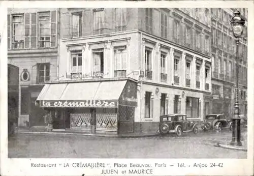 Ak Paris VIII Élysée, Place Beauvau, Restaurant La Cremaillere