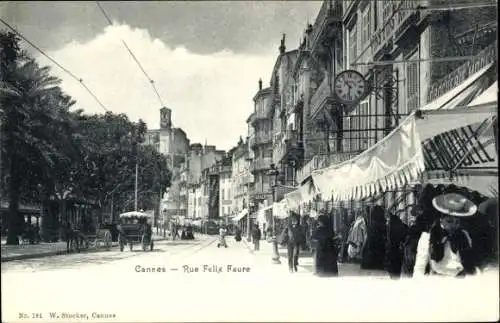 Ak Cannes Alpes Maritimes, Rue Felix Faure