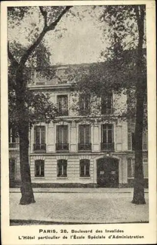 Ak Paris VII, Boulevard des Invalides, Hotel, Schule