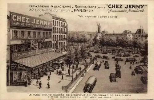 Ak Paris III, Elsässisches Brasserie-Restaurant Chez Jenny