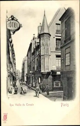 Ak Paris Temple, Rue Vieille du Temple