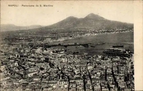 Ak Napoli Neapel Campania, Panorama da S. Martino