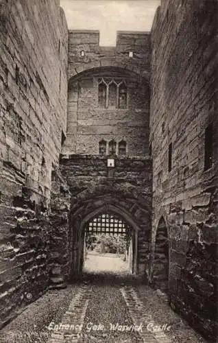 Ak Warwick Warwickshire England, Warwick Castle, Eingangstor