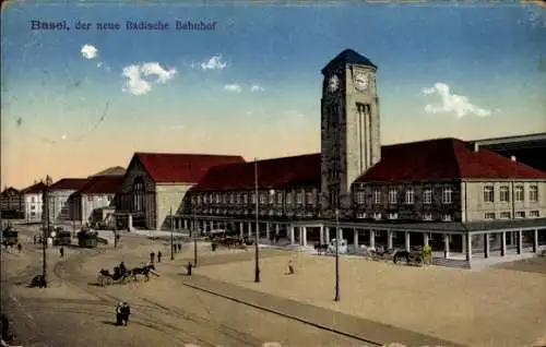 Ak Basel Stadt Schweiz, Neuer Badischer Bahnhof