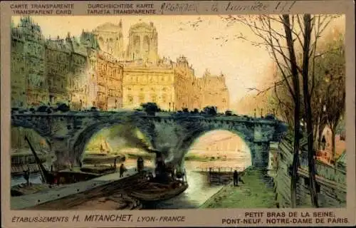 Halt gegen das Licht Ak Paris IV., Petit Bras de la Seine, Pont Neuf, Notre Dame de Paris