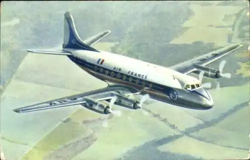 Ak Französisches Passagierflugzeug, Air France, Vickers Viscount