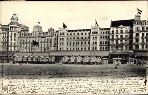 Ak Ostende Ostende Westflandern, Grand Hotels am Deich