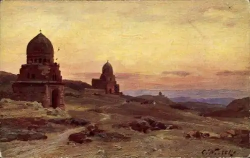 Künstler Ak Ägypten, The Tombs of the Califs