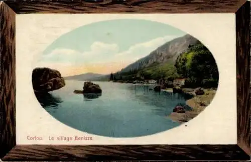 Präge Passepartout Ak Korfu Griechenland, Dorf Benizze, Landschaftsbild