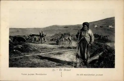 Ak Mazedonien, ein alter mazedonischer Bauer