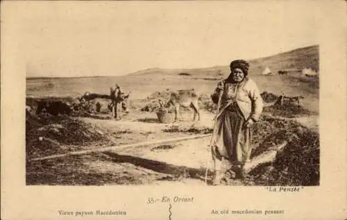 Ak Mazedonien, an old macedonian peasant, portrait, anes