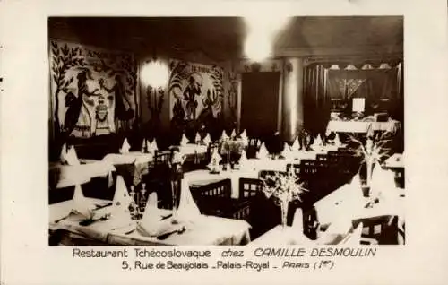 Ak Paris I., Tschechoslowakisches Restaurant, Rue de Beaujolais, Palais Royal