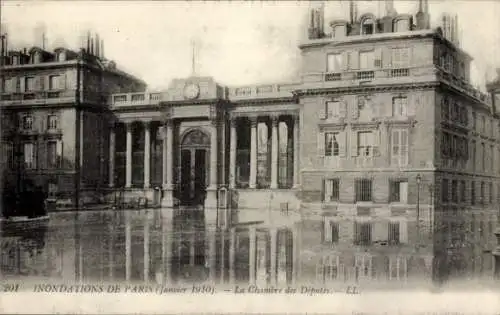 Ak Paris I Louvre, Überschwemmungen Januar 1910, Abgeordnetenkammer