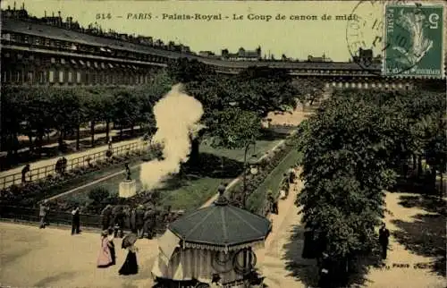 Ak Paris I Louvre, Palais Royal, Die Mittagskanone