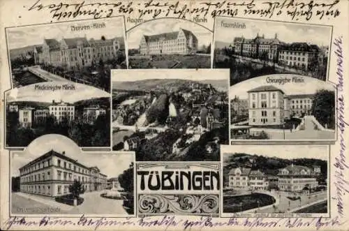 Ak Tübingen am Neckar, Nerven-, Augen-, Frauen-, Medizinische-, Chirurgische Klinik, Universität