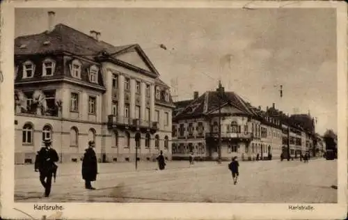 Ak Karlsruhe in Baden, Karlstraße