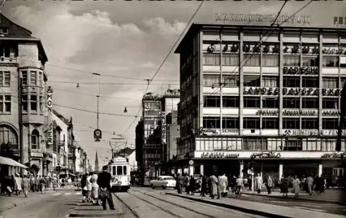 Ak Karlsruhe in Baden, Kaiserstraße, Straßenbahn, Badische Landesbausparkasse