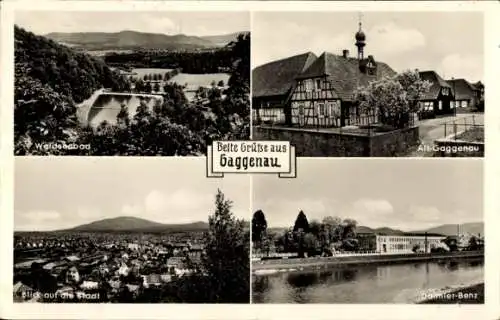 Ak Gaggenau im Murgtal Schwarzwald, Waldseebad, Alt-Gaggenau, Daimler-Benz