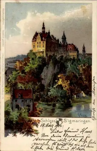 Künstler Ak Gagg, G., Sigmaringen an der Donau, Schloss