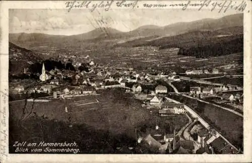 Ak Zell am Harmersbach Schwarzwald Baden, Blick vom Sommerberg