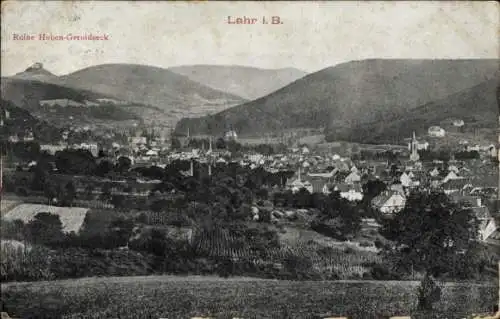 Ak Lahr im Schwarzwald Baden, Gesamtansicht, Ruine Hohen-Geroldseck