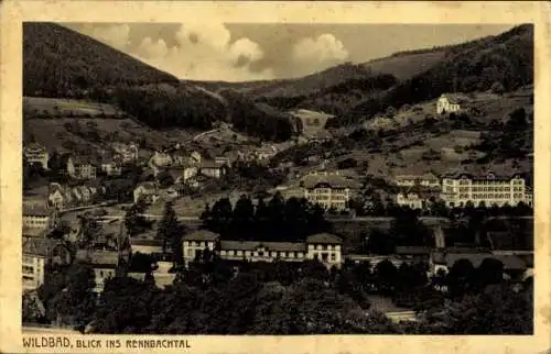 Ak Bad Wildbad im Schwarzwald, Rennbachtal, Gesamtansicht