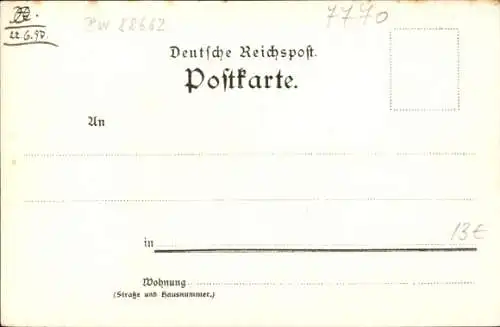 Künstler Litho Biese, C., Überlingen am Bodensee, Blick auf den Ort