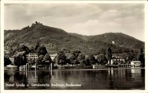 Ak Bodman Ludwigshafen am Bodensee, Hotel LInde und Landestelle