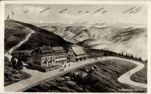 Ak Aitern im Schwarzwald, Badischer Belchen, Belchenhotel, Gebirgspanorama