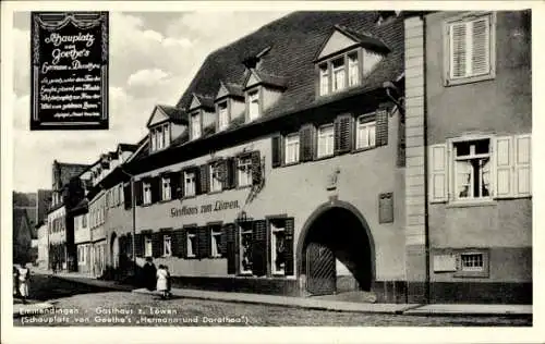 Ak Emmendingen in Baden, Gasthaus zum Löwen, Goethe's Hermann und Dorothea