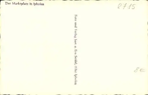 Foto Ak Iphofen in Unterfranken, Marktplatz, Brunnen, Gasthof