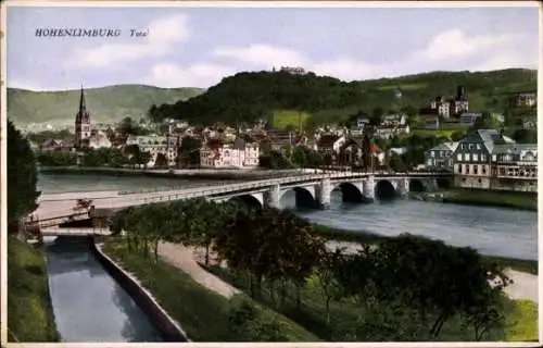 Ak Hohenlimburg Hagen in Westfalen, Gesamtansicht, Brücke