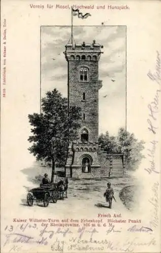 Ak Hilscheid in Rheinland Pfalz, Erbeskopf, Kaiser Wilhelm Turm