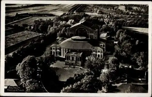 Ak Bayreuth in Oberfranken, Festspielhaus, Vogelperspektive