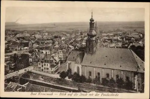 Ak Bad Kreuznach an der Nahe, Brücke, Pauluskirche