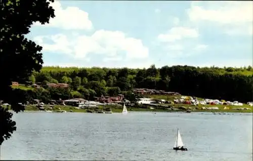 Ak Mademühlen Driedorf im Westerwald, Krombachtalsperre, Internationaler Campingplatz