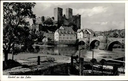 Ak Runkel an der Lahn, Brücke, Burg