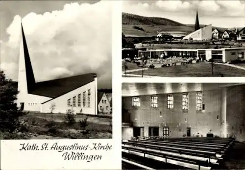 Ak Willingen im Upland Waldeck Hessen, Katholische St. Augustinus Kirche, Innenraum