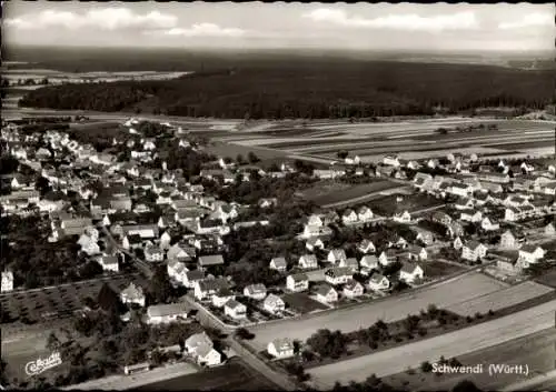 Ak Schwendi in Oberschwaben, Panorama, Luftbild