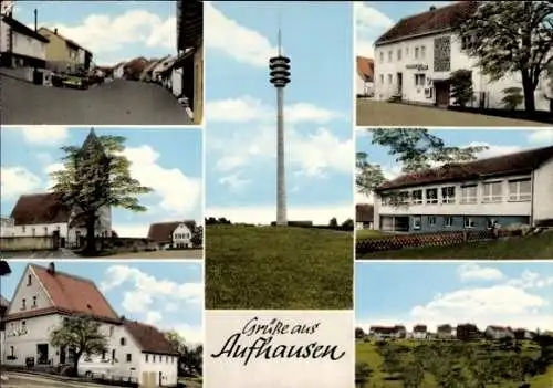 Ak Aufhausen Geislingen an der Steige, Funkturm, Straßenzug, Kirche, Teilansicht