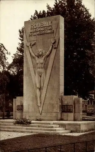 Ak Roubaix Nord, Monument de la Resistance