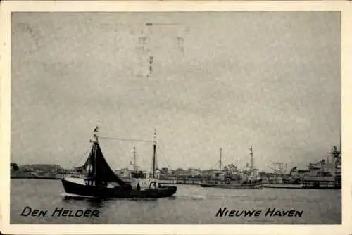 Ak Den Helder Nordholland Niederlande, Fischerboot im Hafen